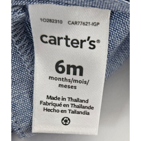 Carters Baby Girls 2-Piece Chambray Top & Floral Leggings Outfit Set 6 Month - Picture 6 of 7